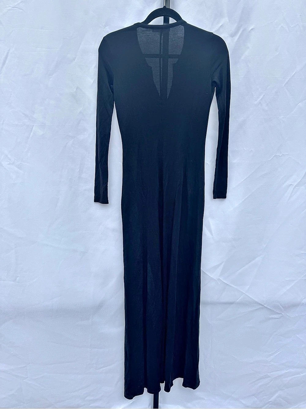 FRAME Henley Maxi Dress Noir Black S/P – LWKD0290 - Picture 5 of 12